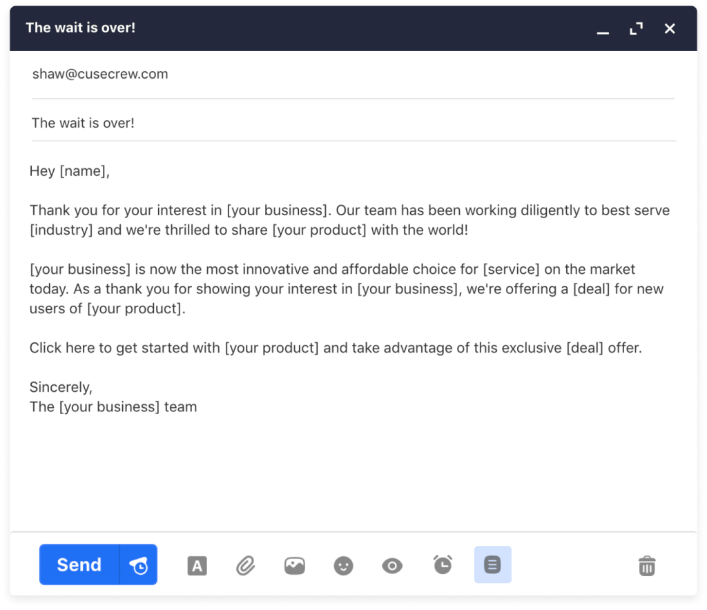 New contact email example